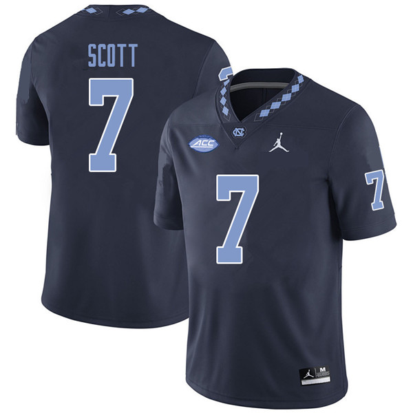 Jordan Brand Men #7 Tim Scott North Carolina Tar Heels College Football Jerseys Sale-Navy